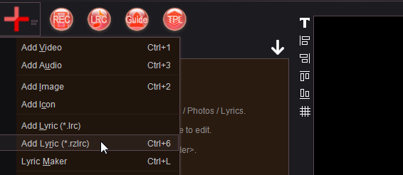 add easy video maker lyrics file